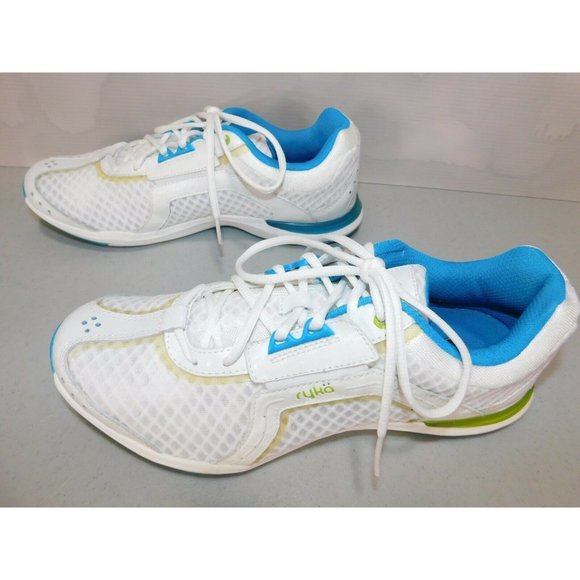 Ryka Transitions by Kelly Ripa, white, blue & green sneakers, woman's size 10 - Picture 6 of 8